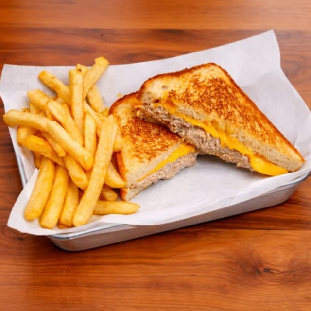 TUNA MELT WITH FRIES.