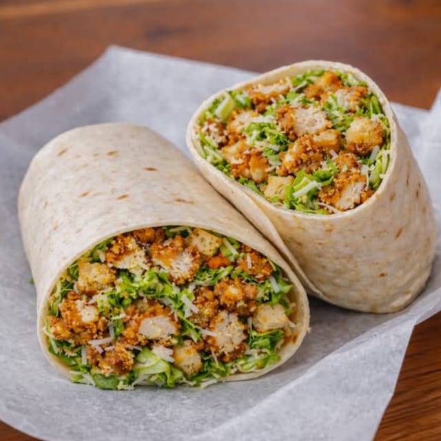 FRIED CHICKEN CAESAR WRAP.