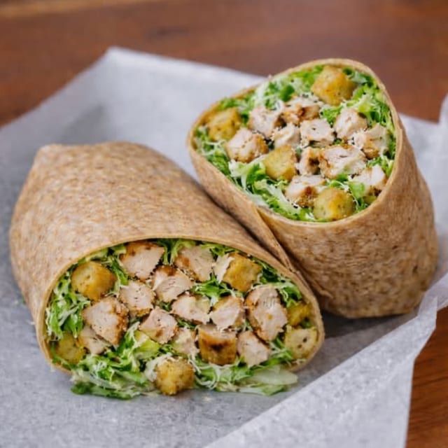 GRILLED CHICKEN CAESAR WRAP.