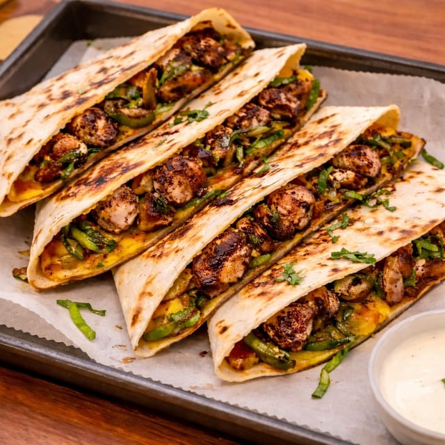 SWEET CHILI CHICKEN QUESADILLA.
