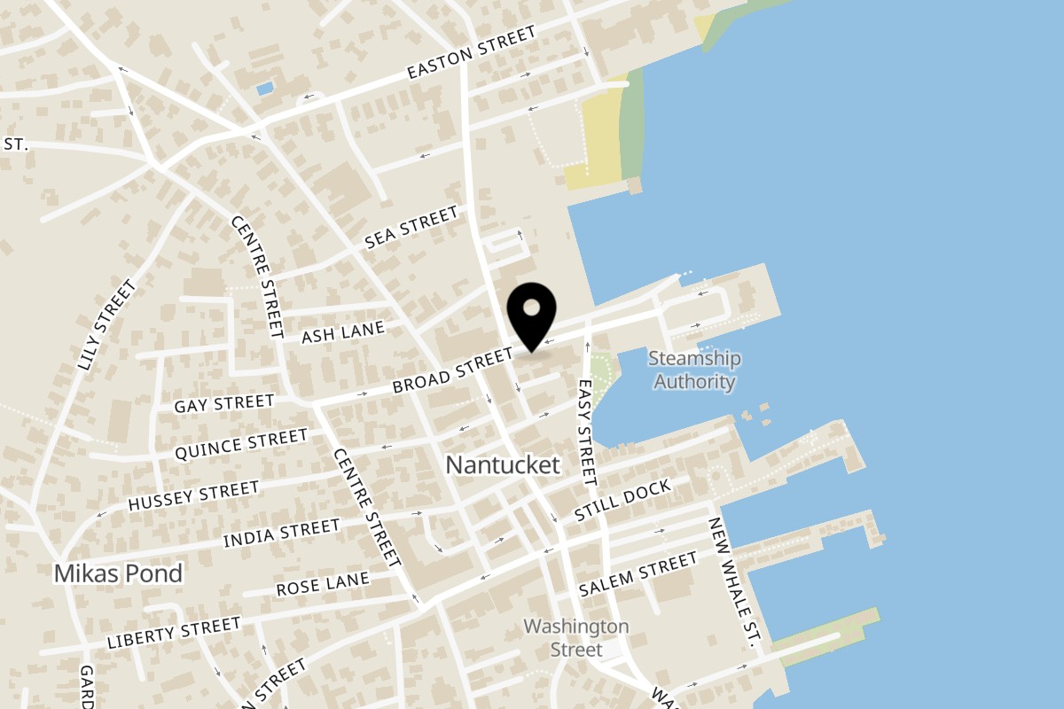Map showing the location of Stubbys Stubbys - Nantucket on 8 Steamboat Wharf in Nantucket